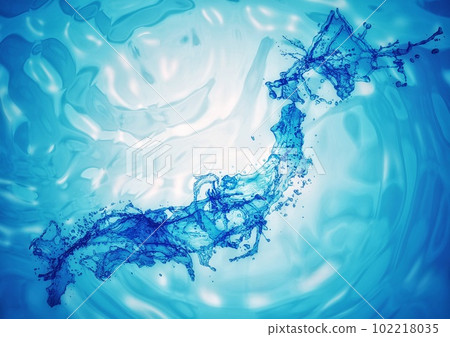 Japan map shape splashes and ripples background Japan map shape splashes and ripples background 102218035