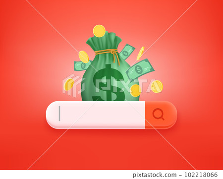 Searching for money concept. 3d style vector illustration 102218066