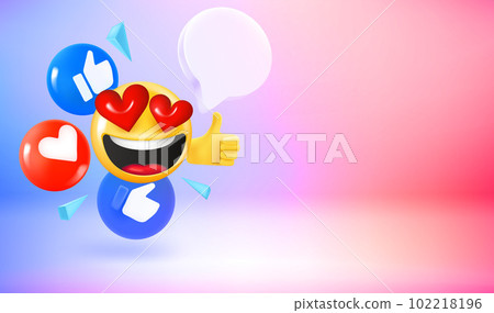 Social media network communication concept. 3d vector banner with copy space Social media network communication concept. 3d vector banner with copy space 102218196
