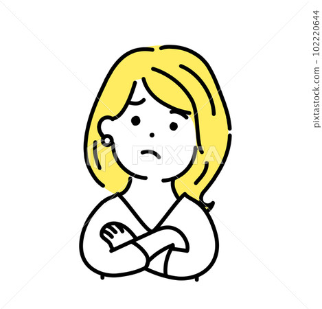 插圖系列的可愛的人。女性上班族。思考。 』 102220644