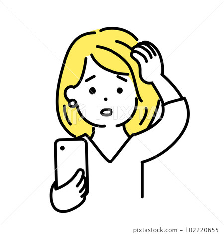 插圖系列的可愛的人。女性上班族。我很困惑。 』 102220655