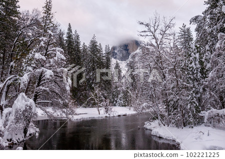 Yosemite Valley along the Merced River 102221225