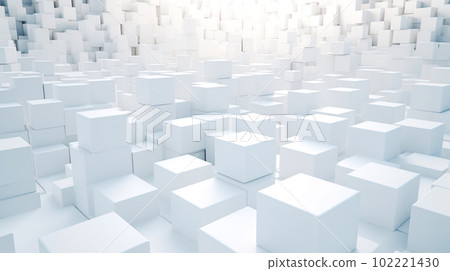 A large amount of white cube room "AI generated image" 102221430