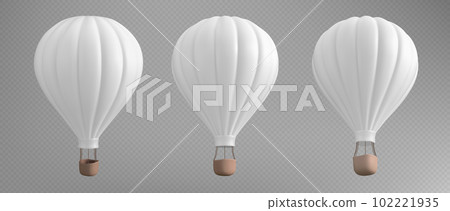 3d white hot air balloon isolated illustration 102221935