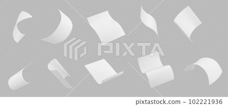 Fly white paper sheet, fall document page vector Fly white paper sheet, fall document page vector 102221936