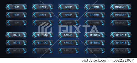 Old stone game buttons animation set Old stone game buttons animation set 102222007