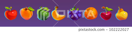 Casino fruit slot, vector icon for match 3 game Casino fruit slot, vector icon for match 3 game 102222027