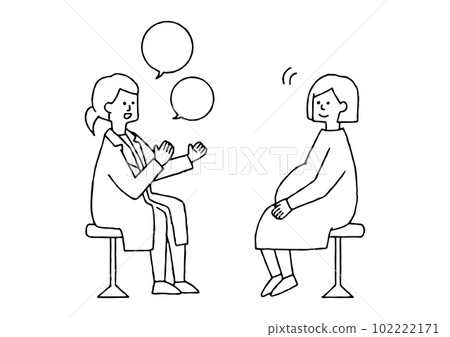 Pregnant woman going to checkup 102222171