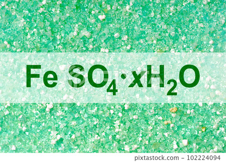 Ferrous Sulfate with chemical formula, a medicine used to treat and prevent iron deficiency anaemia. Ferrous Sulfate with chemical formula, a medicine used to treat and prevent iron deficiency anaemia. 102224094