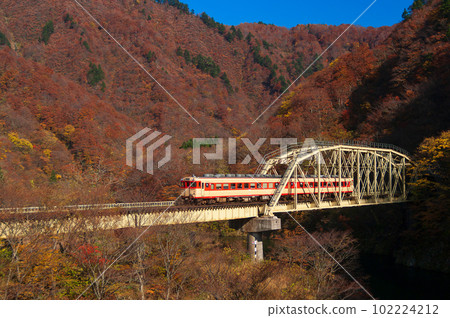 [Kiha 58/Kiha 28]米坂線越後金丸～小國[明芝峽] 102224212