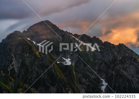 Northern Alps Mount Tsurugidake at sunrise 102224335