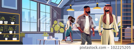 mix race businesspeople working together in creative open space teamwork concept modern office interior 102225205