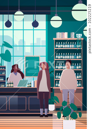 female doctor pharmacist giving pills to customers patients at pharmacy counter modern drugstore interior medicine healthcare female doctor pharmacist giving pills to customers patients at pharmacy counter modern drugstore interior medicine healthcare 102225219
