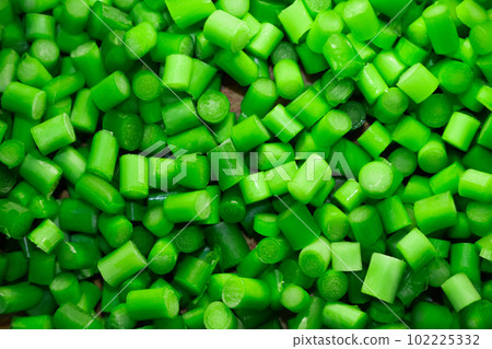 Cutting green garlic. Green background Cutting green garlic. Green background 102225332