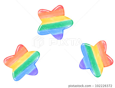 group of three cute pride rainbow star shape kawaii cartoon hand drawn watercolor group of three cute pride rainbow star shape kawaii cartoon hand drawn watercolor 102226372