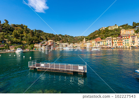 Port and Cityscape of Portofino - Tourist Resort in Genoa Province Liguria Italy Port and Cityscape of Portofino - Tourist Resort in Genoa Province Liguria Italy 102227543