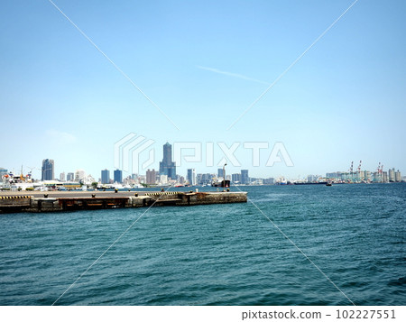 Kaohsiung city in southern Taiwan, Kaohsiung townscape seen from the sea, Kaohsiung city in southern Taiwan, Kaohsiung townscape seen from the sea, 102227551