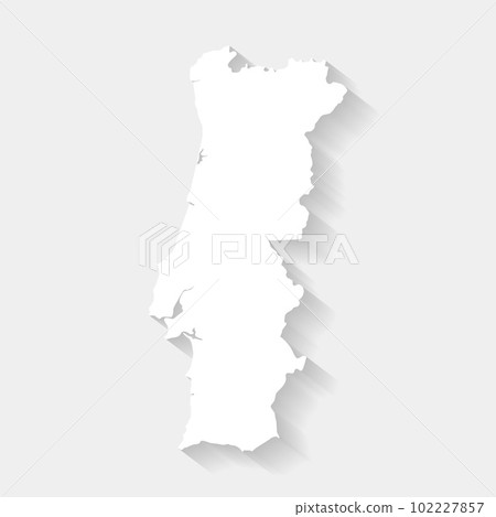 Simple white Portugal map on gray background, vector, illustration, eps 10 file 102227857