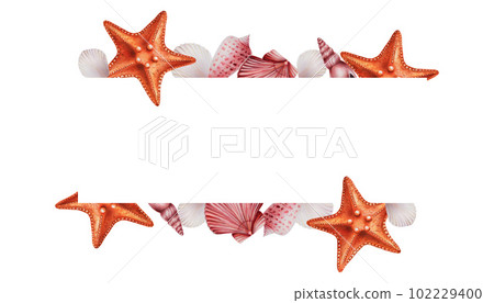 Watercolor frame with corals, urchin, shells. Hand painting clipart underwater life objects on a white isolated background. For designers, decoration, postcards, wrapping paper, scrapbooking, covers 102229400