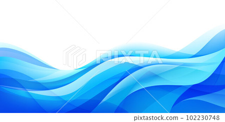Vector wavy abstract geometric background, blue flow hoizontal banner. Trendy gradient shapes composition Vector wavy abstract geometric background, blue flow hoizontal banner. Trendy gradient shapes composition 102230748