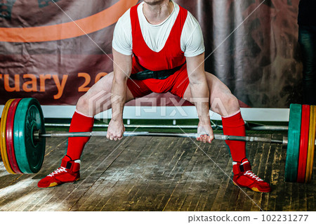 deadlift in powerlifting competition performing man powerlifter, power sports games 102231277