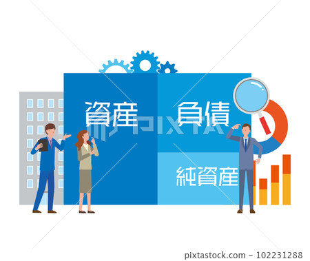Businessman reading a balance sheet Businessman reading a balance sheet 102231288