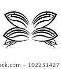 Vector graphic decorative art butterfly wings line 102231427