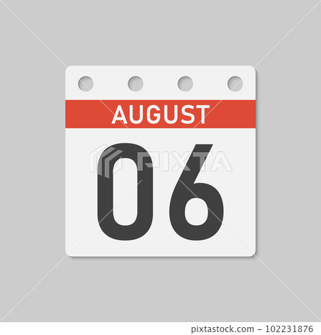Icon page calendar day - 6 August Icon page calendar day - 6 August 102231876