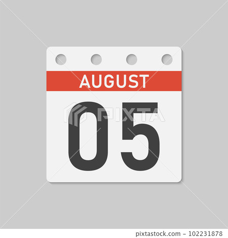 Icon page calendar day - 5 August 102231878