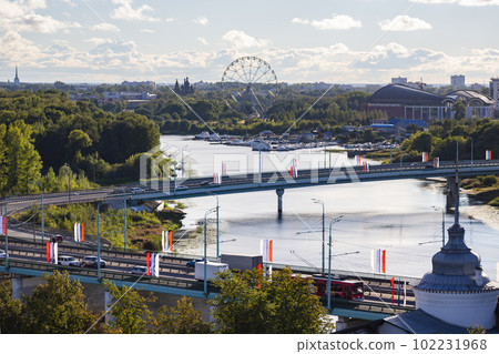 Ptop view of the Kotorosl River in Yaroslavl in summer, Russia Ptop view of the Kotorosl River in Yaroslavl in summer, Russia 102231968