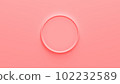 Pink circle on a pink background with copy space.  102232589