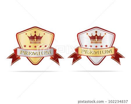 Luxury gold and silver quality shields label 102234837