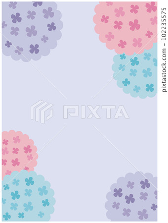 Simple and cute plump hydrangea frame vertical Simple and cute plump hydrangea frame vertical 102235575