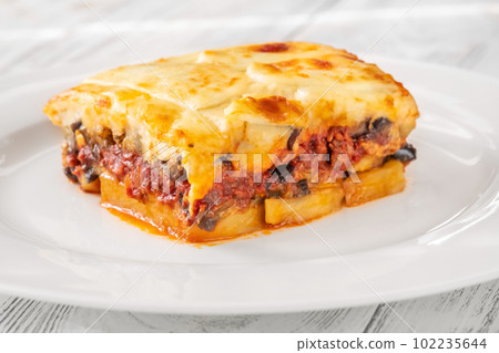 Moussaka eggplant potato based dish 102235644