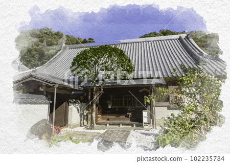 Watercolor style Shikoku 88 Temple No. 4 Dainichiji Temple Kuri, Itano-cho, Tokushima Prefecture Watercolor style Shikoku 88 Temple No. 4 Dainichiji Temple Kuri, Itano-cho, Tokushima Prefecture 102235784