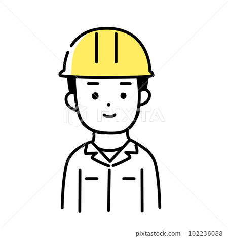 Illustration series of cute people _ male worker _ smile 102236088