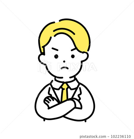 插圖系列可愛的人_男上班族_生氣 插圖系列可愛的人_男上班族_生氣 102236110