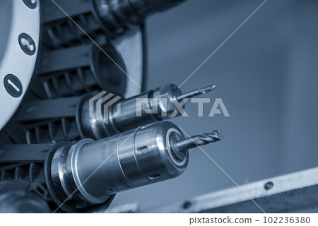 The automatic toll change ,ATC operation concept on the CNC milling machine. The automatic toll change ,ATC operation concept on the CNC milling machine. 102236380