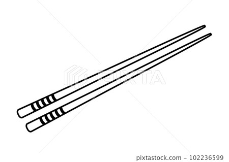 Vector illustration of chopsticks chinese sushi. Japan wooden bamboo stick. 102236599