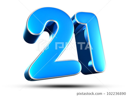 Number 21 sky blue 3D. Number 21 sky blue 3D. 102236890