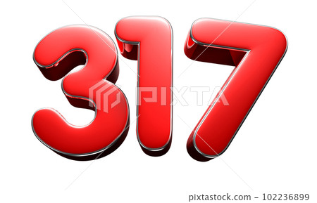 Number 317 red 3D. Number 317 red 3D. 102236899