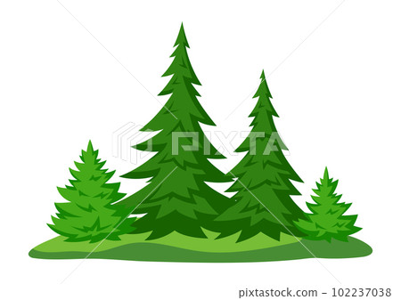 Spring or summer forest. Background with stylized trees. Seasonal illustration. Spring or summer forest. Background with stylized trees. Seasonal illustration. 102237038