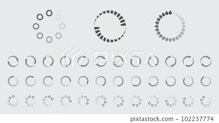 Circular Loading Buffering Icons Vector Set 102237774