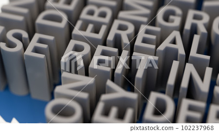 Concept image of Business Acronym REIT as Real Estate Investment Trust. 3d rendering 102237968