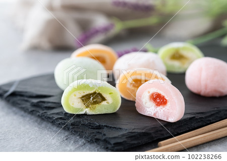 Japanese colorful mochi Japanese colorful mochi 102238266