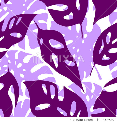 tropical leaves seamless purple blue pattern, texture, background 102238689