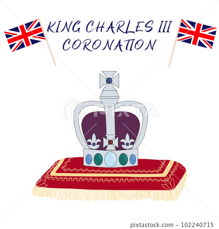 Greeting card to celebrate coronation of Prince Charles of Wales becomes King of England 102240715