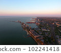 Panorama of the Mariupol port and Sea of Azov at dawn Before the war 102241418