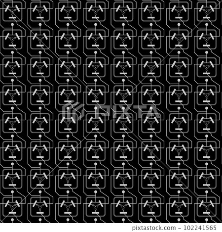 Quantum computer PCB wires, seamless pattern, vector quality, light on dark 102241565