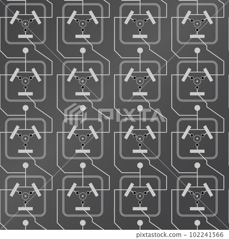 Quantum computer PCB wires, seamless pattern, vector quality - from 4x4 to borderless - any qubits you need 102241566